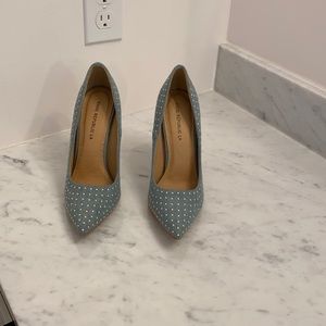 Blue Jean gold studded gorgeous high heels